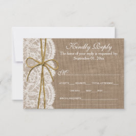 The Rustic Twine Bow Wedding Collection - UAWG RSVP Karte
