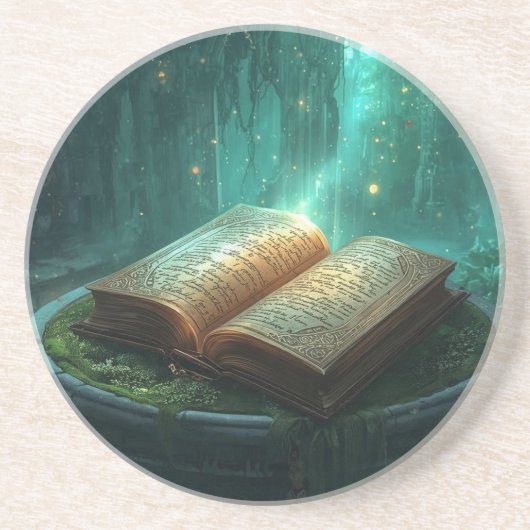 The Sacred Book of Moss and Magic Getränkeuntersetzer (Vorne)