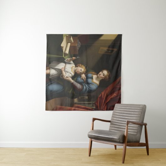 The Sacred Key's Secret: Renaissance Madonna & Ch Wandteppich (Beispiel (Horizontal))