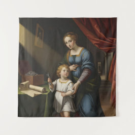 The Sacred Key's Secret: Renaissance Madonna & Ch Wandteppich