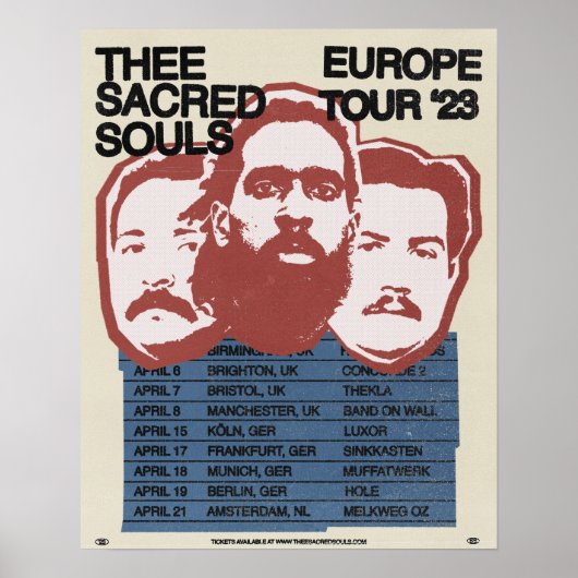 The Sacred Souls 2023 Europe Tour Poster (Vorne)