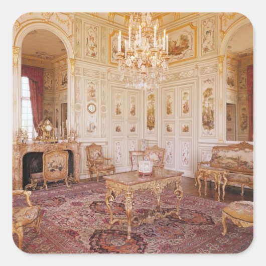 The Salon Chinois, c.1740 Quadratischer Aufkleber (Vorderseite)