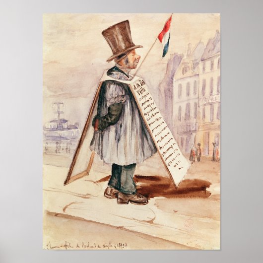 The Sandwich Board Man, Boulevard du Temple, 1839 Poster (Vorne)