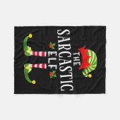 The Sarcastic Elf Christmas Matching Pajama Fleecedecke (Vorderseite (Horizontal))