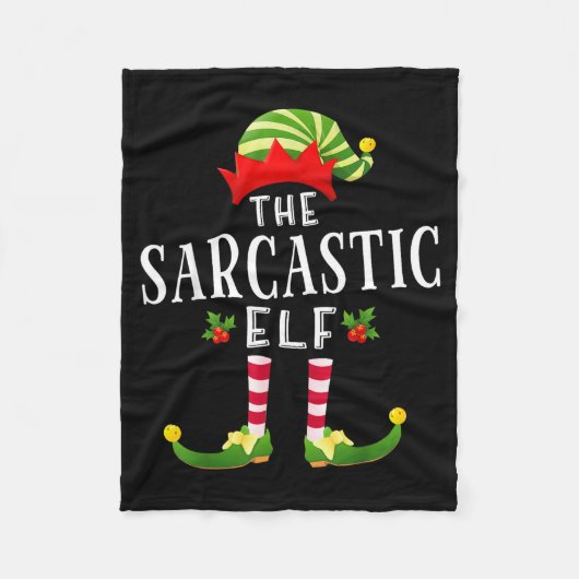 The Sarcastic Elf Christmas Matching Pajama Fleecedecke (Vorderseite)