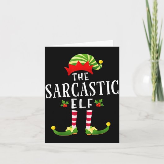 The Sarcastic Elf Christmas Matching Pajama Karte (Vorderseite)