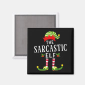 The Sarcastic Elf Christmas Matching Pajama Magnet (Vorderseite/Rückseite)