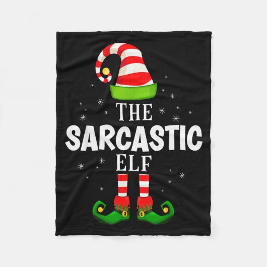 The Sarcastic Elf Christmas Pjs Matching Pajama Fleecedecke (Vorderseite)