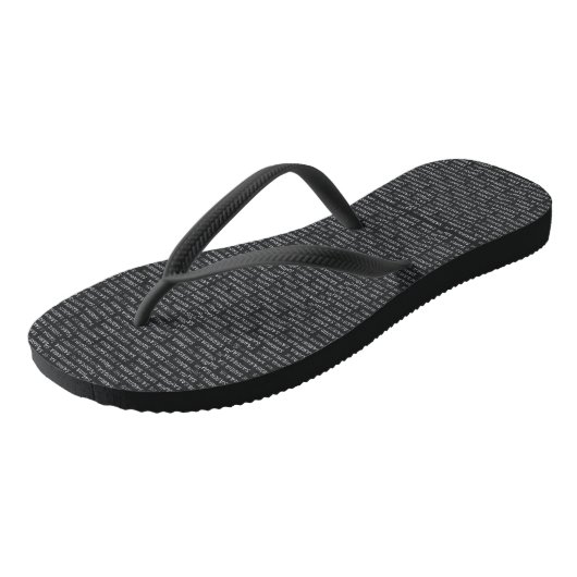 The "Sardinian Script" Designer Flip Flops Badesandalen (Schrägansicht)