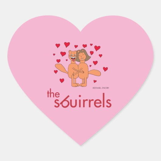 The Sbuirrels Ed and Mary Valentine Herz-Aufkleber (Vorderseite)