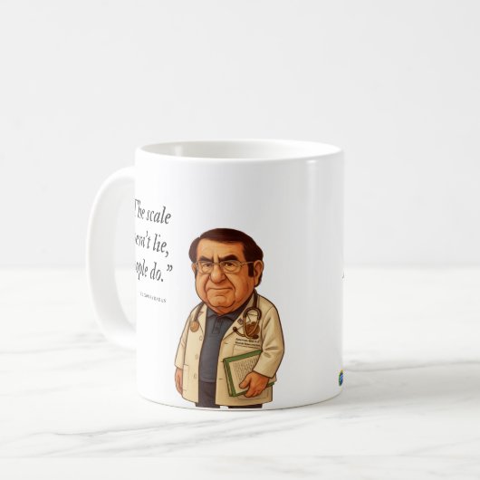 "The scale doesn’t lie, people do" Kaffeetasse (Vorderseite Links)