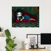 The Scarlet Sofa victorian gothic Art Print Poster (Heimbüro)