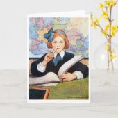 The Scholar, Jessie Willcox Smith Karte (Gelbe Blume)