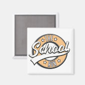 The School Run Retro-Logo Magnet (Vorderseite/Rückseite)