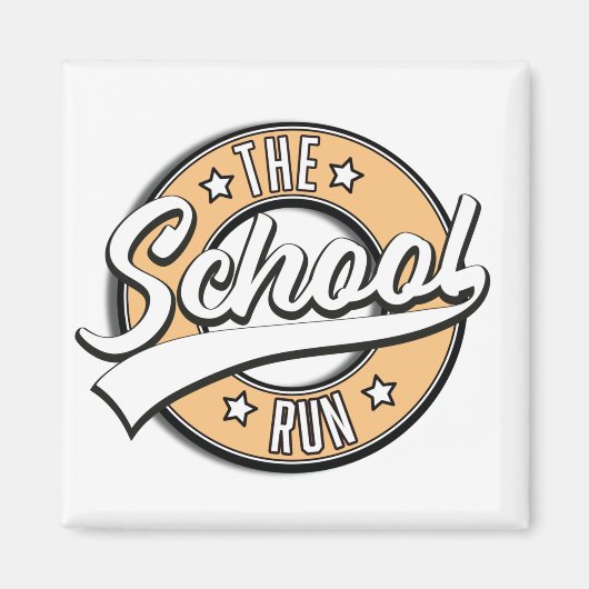 The School Run Retro-Logo Magnet (Vorne)