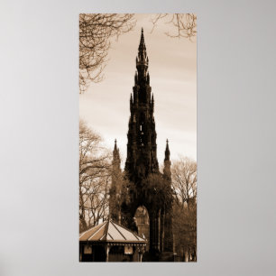 The Scott Memorial Sepia Poster