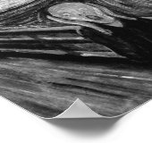 The Scream Black And White By Edvard Munch Poster (Ecke)