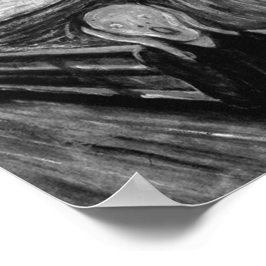 The Scream Black And White By Edvard Munch Poster (Ecke)