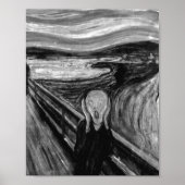 The Scream Black And White By Edvard Munch Poster (Vorne)