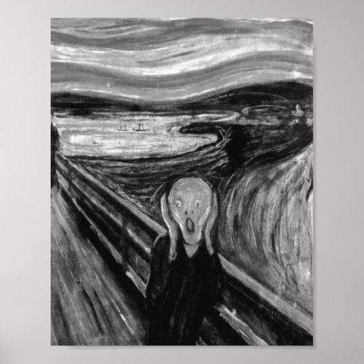 The Scream Black And White By Edvard Munch Poster (Vorne)