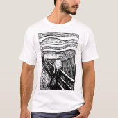 The Scream by Edvard Munch – Black Line Art T-Shirt (Vorderseite)