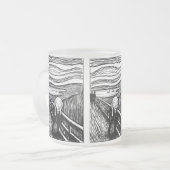 The Scream by Munch – Black Line Lithograph Mattglastasse (Vorderseite Links)