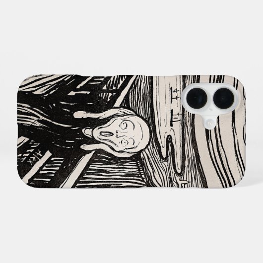 The Scream – Edvard Munch – Custom Text  iPhone 16 Hülle (Rückseite (Horizontal))