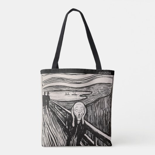 The Scream – Edvard Munch – Custom Text  Tasche (Rückseite)