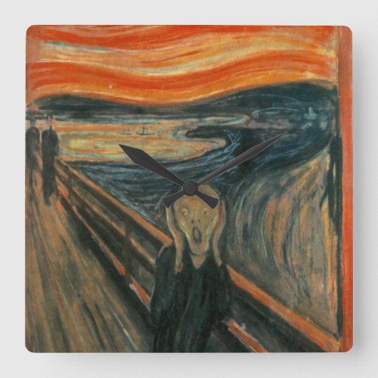 The Scream - Edvard Munch Quadratische Wanduhr (Vorderseite)