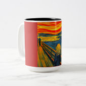 The Scream, FI Art by Munch, Zweifarbige Tasse (Vorderseite Links)