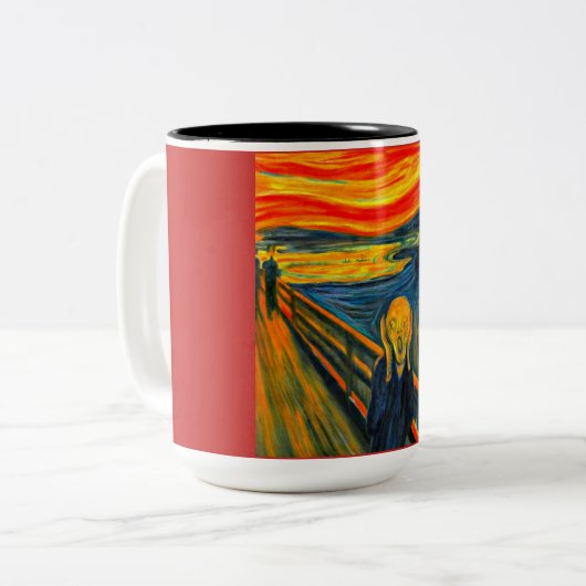 The Scream, FI Art by Munch, Zweifarbige Tasse (Vorderseite Links)