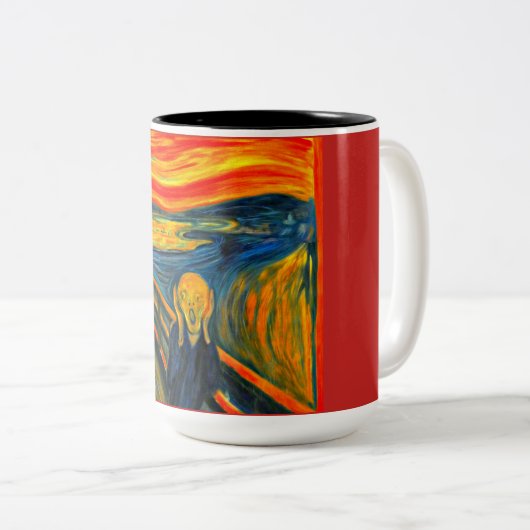 The Scream, FI Art by Munch, Zweifarbige Tasse (VorderseiteRechts)