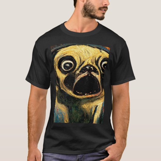 The Scream Pug Version  Cute Dog T-Shirt (Vorderseite)