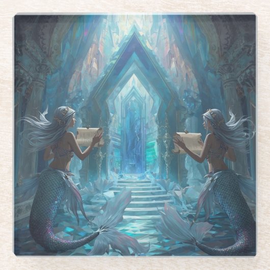 The Scroll Keepers of the Deep” Glasuntersetzer (Vorderseite)