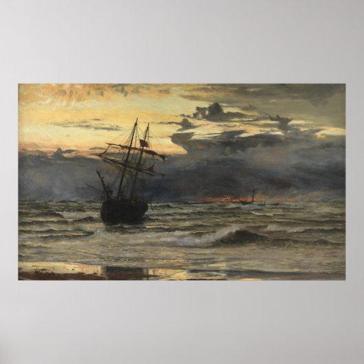 The Sea-Beach after a Storm  Time, Dawn Poster (Vorne)