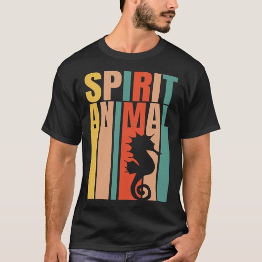 The Seahorse Is My Spirit Animal  Retro T-Shirt (Vorderseite)