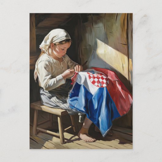 ✨ The Seamstress of Heritage – Expressive Oil art Postkarte (Vorderseite)