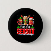The Season Christmas Three Santa Reindeer Elf Coff Button (Vorderseite)