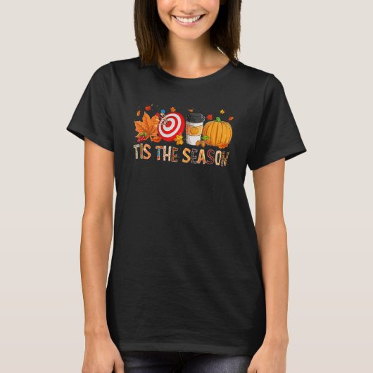 The Season Leopard Pumpkin Darts Halloween Fall Le T-Shirt (Vorderseite)