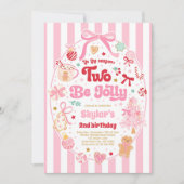 The Season Two Be Jolly Christmas Bow 2nd Birthday Einladung (Vorderseite)