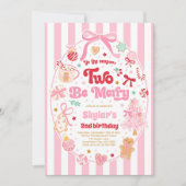 The Season Two Be Merry Christmas Bow 2nd Birthday Einladung (Vorderseite)