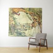 "The Secret Garden" Märchenkunst von Charles Robin Wandteppich (Beispiel (Horizontal))