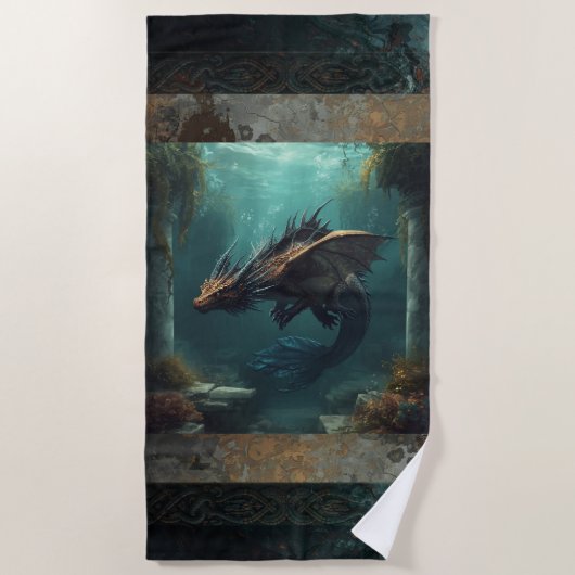 "The Seeker" Unterwasser-Drache Strandtuch (Vorderseite)