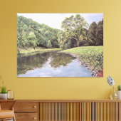 The Serene Waterway: Realistic River Landscape Oil Leinwanddruck (Insitu (Wohnzimmer))