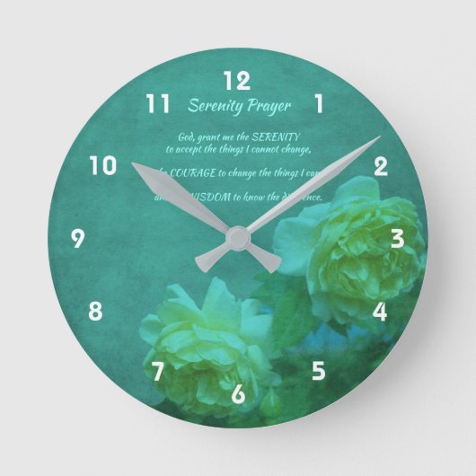 The Serenity Prayer Roses Inspirational Runde Wanduhr (Vorderseite)
