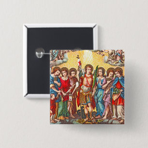 The Seven Archangels (CP 001; Chromolithograph) Button