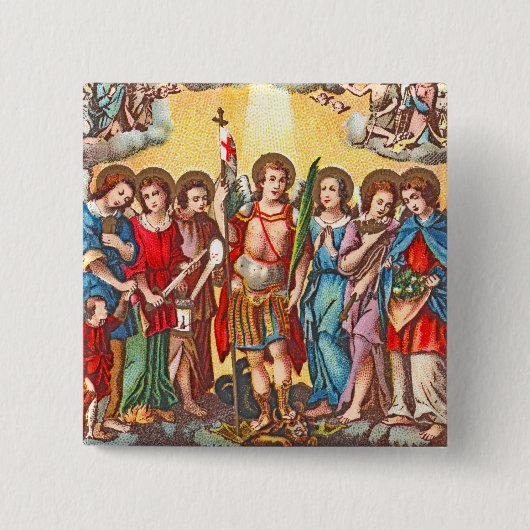 The Seven Archangels (CP 001; Chromolithograph) Button (Vorderseite)