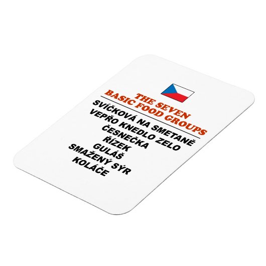 The Seven Basic Food Groups Funny Czech Magnet (Linke Seite)