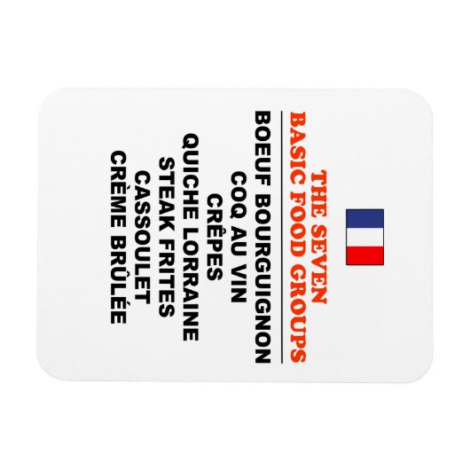 The Seven Basic Food Groups Funny French Magnet (Horizontal)