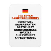 The Seven Basic Food Groups Funny German Magnet (Vertikal)